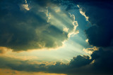 Beautiful dramatic sky with sun rays. - Fine Art prints