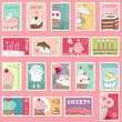 sweet postage stamps set
