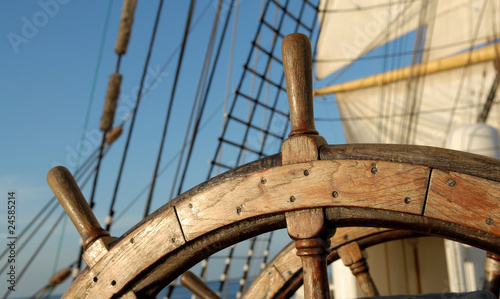 Photo: Ship steering wheel Ship steering wheel