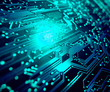 Closeup of electronic circuit board
