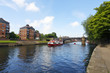 Bridge and modern apartments