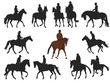 collection of horseback rider silhouettes collection of horseback rider silhouettes