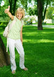 Back to School.Happy Schoolgirl Outdoor