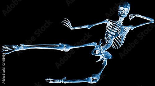 Illustration: skeleton karate kick xray skeleton karate kick xray