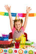 Happy girl on birthday party