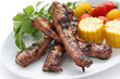 Pork spare ribs on a plate
