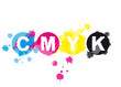 Abstrakt CMYK Farbkleckse