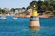 Harbor with signposting of Island of Brehat in Bretagne, France Harbor with signposting of Island of Brehat in Bretagne, France
