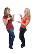 two friends posing together