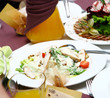 fresh and tasty food on table