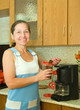 woman making coffee