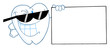 Smiling Tooth Character Presenting A Blank Sign