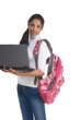 ethnic Indian College student with laptop PC