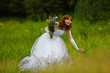 The girl in a wedding dress