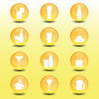 restaurant yellow icon collection vector set