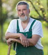Portrait of a gardener in a garden
