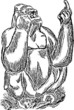 vector - gorilla sitting on the floor and eating a banana vector - gorilla sitting on the floor and eating a banana