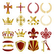 Gold and red ornaments set Gold and red ornaments set