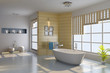 3d render interior of modern bathroom