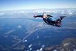 Skydiver falls through the air