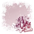 Vector grunge background with vintage wine still life Vector grunge background with vintage wine still life