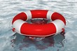 White life buoy in the water