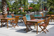 Table and chairs in empty cafe.Thailand. Table and chairs in empty cafe.Thailand.