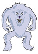 Halloween hairy monster no shadow on white