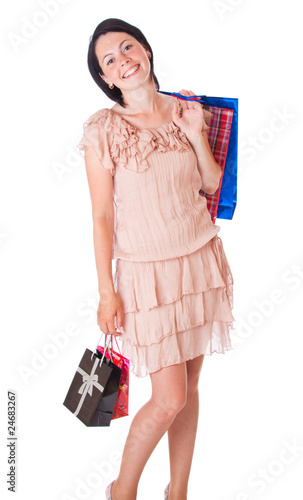 Photo: Young woman with bags Young woman with bags