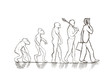 Evolution from monkey to businessman.