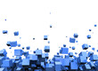 3D - Hintergrund - Fliegende Würfel Blau