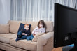 Kids watching television Kids watching television