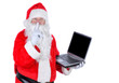 Photo: Santa Claus Holding Laptop Santa Claus Holding Laptop