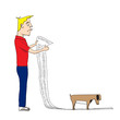 Vector: Cartoon of man reading instructions Cartoon of man reading instructions