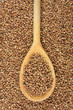 Buckwheat on the wooden spoon