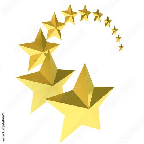 gold stars background. Eleven gold stars on white