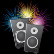 Musical columns and fireworks.
