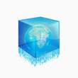 Globe encased in ice