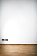 Photo: empty room with wooden parquet empty room with wooden parquet