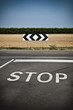Photo: stop signal near crosroads stop signal near crosroads