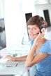 Closeup of young woman with headphones Closeup of young woman with headphones