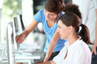 Young women working in the office Young women working in the office