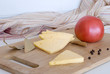 Still-life with cheese and tomato.