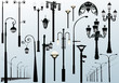 street lamps on light background