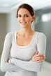 Portrait of relaxed young woman smiling