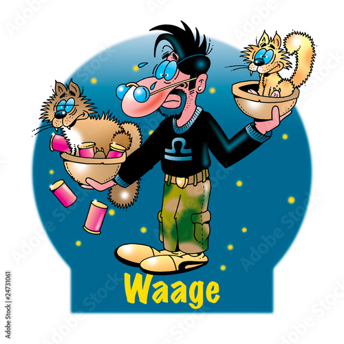 Illustration: Lustige Sternzeichen: Waage Lustige Sternzeichen: Waage