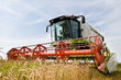 harvesting combine in the wheat field