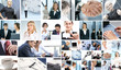 A collage of business images with different people A collage of business images with different people