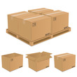 Vector: Set of vector cardboard boxes Set of vector cardboard boxes