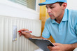 Foto: Energie sparen. Ablesen der Heiungs - Einstellung. Energie sparen. Ablesen der Heiungs - Einstellung.
